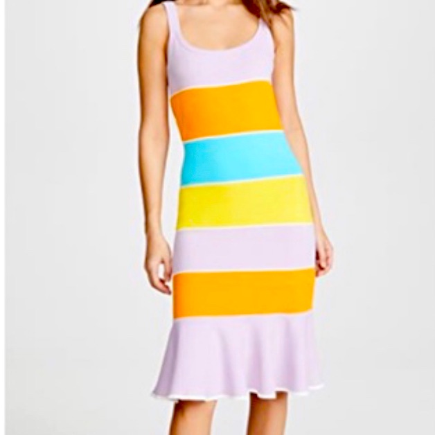 Tanya Taylor Noreen Colorblock Knit Dress